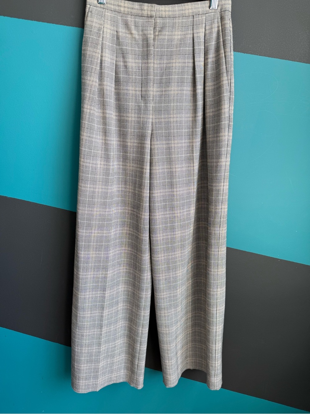 Aritzia Gray Plaid Wide-Leg Trousers Preppy Business - Picture 9 of 16